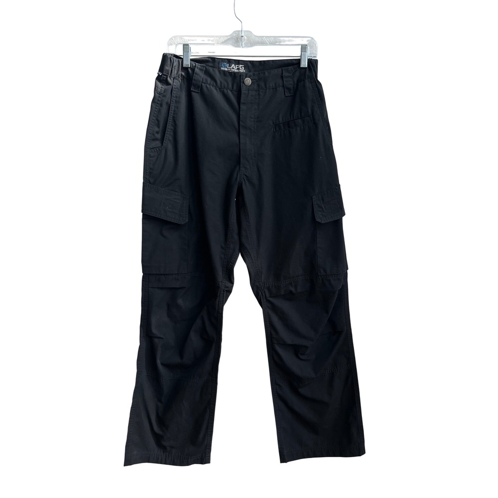 LAPG Urban Ops Tactical Pants Mens Black Ripstop Cargo Work Trousers Relaxed Fit